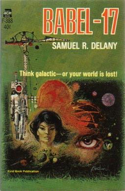 A fine example of classic science fiction cover art. There's a woman's face, a space suit, a disembodied eye, and some planets