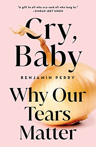 Cover art for Cry, Baby, featuring a dusky pink background and a giant onion.Picture